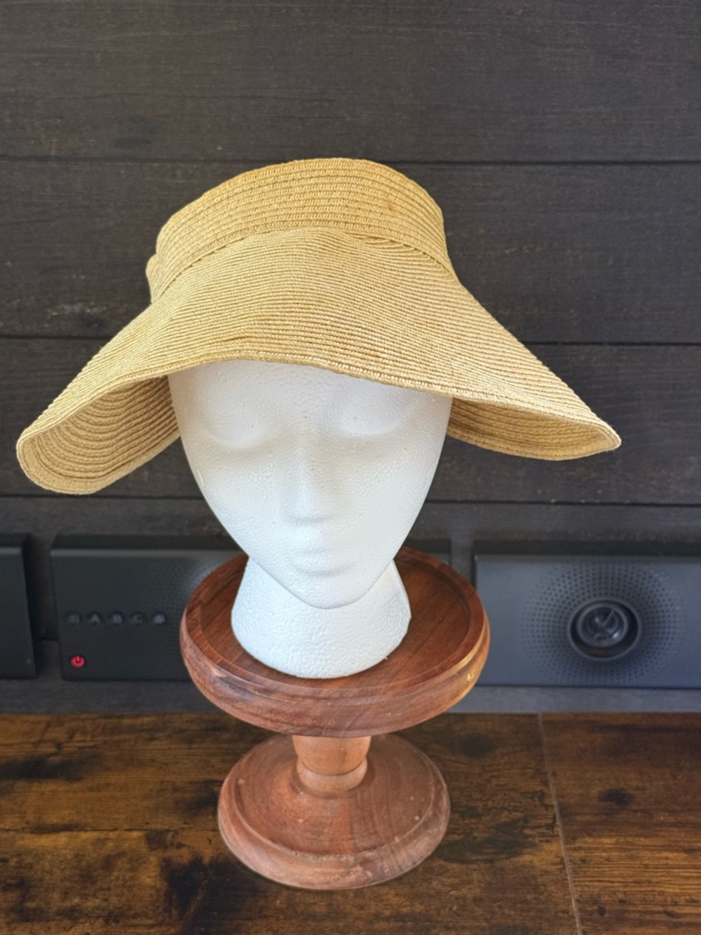 Wide Brim Straw Sun Hat - Natural Beige